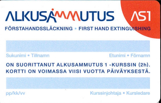 Alkusammutus As1 -korttikoulutus Image